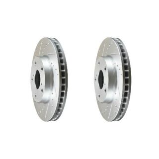 Front Cross Drilled Slotted Coated Performance Brake Rotor Set of 2