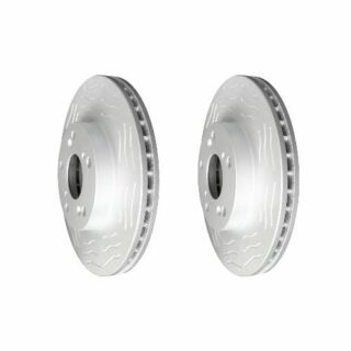 Front High Carbon Slotted Coated Heavy Duty Performance Rotor Set of 2