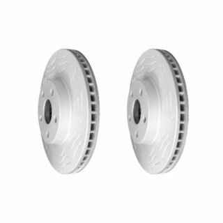 Front High Carbon Slotted Coated Heavy Duty Performance Rotor Set of 2