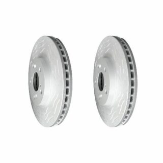 Front High Carbon Slotted Coated Heavy Duty Performance Rotor Set of 2
