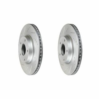 Front Cross Drilled Slotted Coated Performance Brake Rotor Set of 2