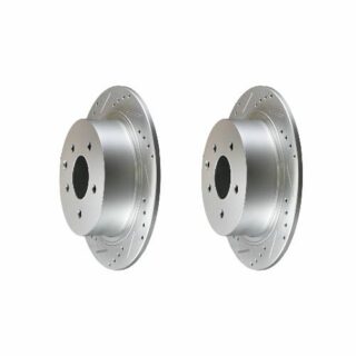 Rear Cross Drilled Slotted Coated Performance Brake Rotor Set of 2