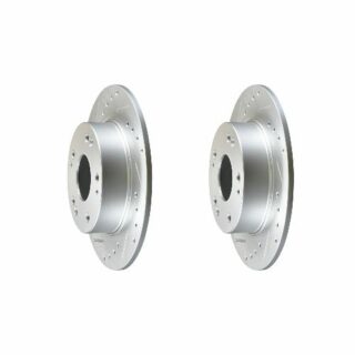 Rear Cross Drilled Slotted Coated Performance Brake Rotor Set of 2