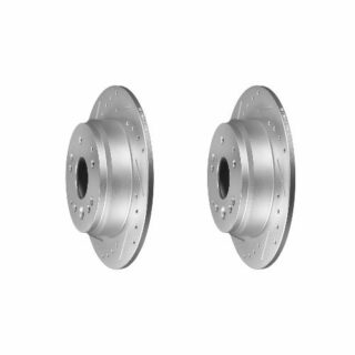 Rear Cross Drilled Slotted Coated Performance Brake Rotor Set of 2