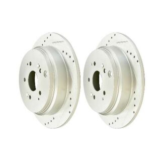 Rear Cross Drilled Slotted Coated Performance Brake Rotor Set of 2