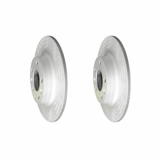 Rear High Carbon Slotted Coated Heavy Duty Performance Rotor Set of 2