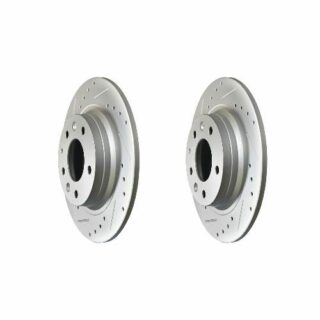 Rear Cross Drilled Slotted Coated Performance Brake Rotor Set of 2