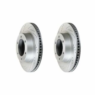 Front Cross Drilled Slotted Coated Performance Brake Rotor Set of 2