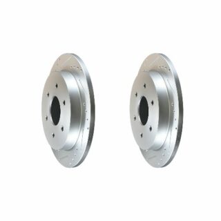 Rear Cross Drilled Slotted Coated Performance Brake Rotor Set of 2