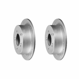 Rear Cross Drilled Slotted Coated Performance Brake Rotor Set of 2