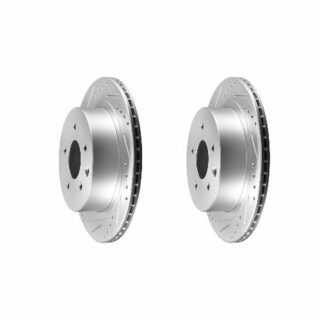 Rear Cross Drilled Slotted Coated Performance Brake Rotor Set of 2