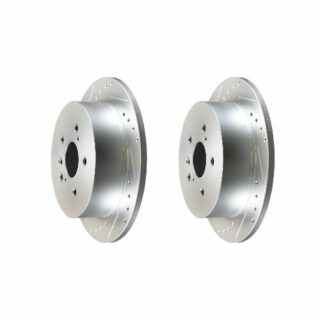 Rear Cross Drilled Slotted Coated Performance Brake Rotor Set of 2