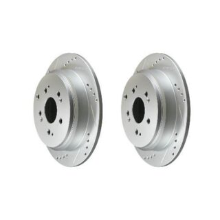 Rear Cross Drilled Slotted Coated Performance Brake Rotor Set of 2