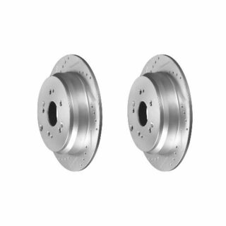 Rear Cross Drilled Slotted Coated Performance Brake Rotor Set of 2