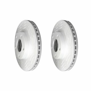 Front High Carbon Slotted Coated Heavy Duty Performance Rotor Set of 2