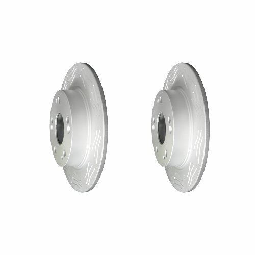 Rear High Carbon Slotted Coated Heavy Duty Performance Rotor Set of 2