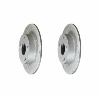 Rear Cross Drilled Slotted Coated Performance Brake Rotor Set of 2