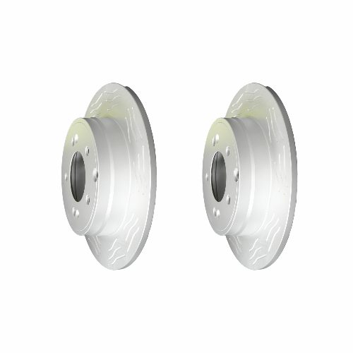 Rear High Carbon Slotted Coated Heavy Duty Performance Rotor Set of 2