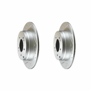 Rear Cross Drilled Slotted Coated Performance Brake Rotor Set of 2