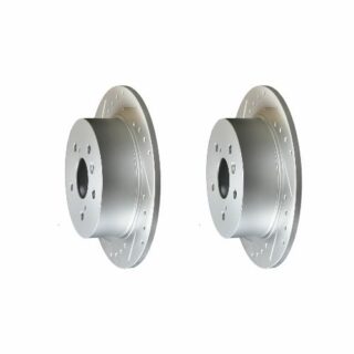 Rear Cross Drilled Slotted Coated Performance Brake Rotor Set of 2