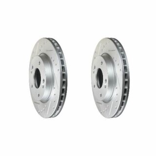 Front Cross Drilled Slotted Coated Performance Brake Rotor Set of 2
