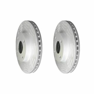 Front High Carbon Slotted Coated Heavy Duty Performance Rotor Set of 2