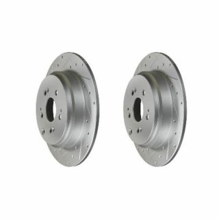 Rear Cross Drilled Slotted Coated Performance Brake Rotor Set of 2