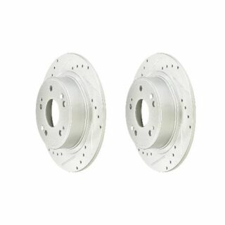 Rear Cross Drilled Slotted Coated Performance Brake Rotor Set of 2