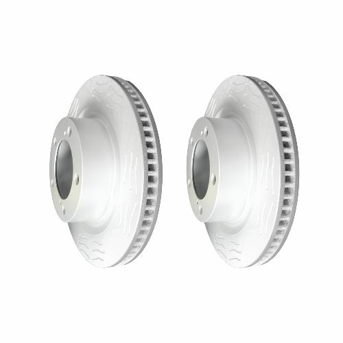 Front High Carbon Slotted Coated Heavy Duty Performance Rotor Set of 2