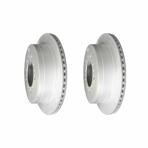 Rear High Carbon Slotted Coated Heavy Duty Performance Rotor Set of 2