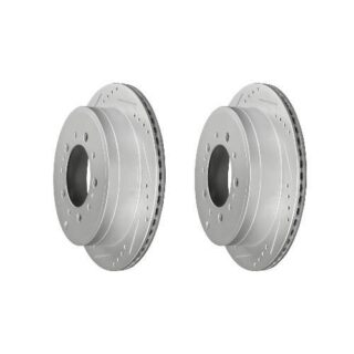 Rear Cross Drilled Slotted Coated Performance Brake Rotor Set of 2