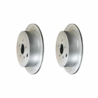 Rear Cross Drilled Slotted Coated Performance Brake Rotor Set of 2