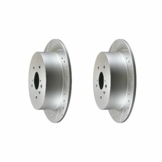 Rear Cross Drilled Slotted Coated Performance Brake Rotor Set of 2