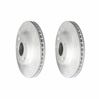 Front High Carbon Slotted Coated Heavy Duty Performance Rotor Set of 2