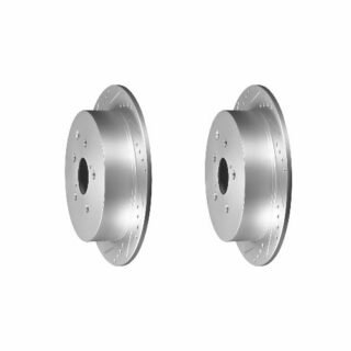 Rear Cross Drilled Slotted Coated Performance Brake Rotor Set of 2