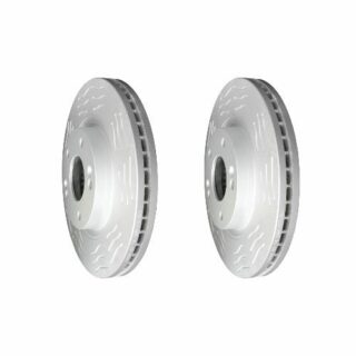 Front High Carbon Slotted Coated Heavy Duty Performance Rotor Set of 2