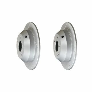 Rear Cross Drilled Slotted Coated Performance Brake Rotor Set of 2