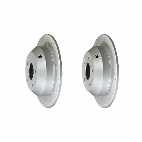 Rear Cross Drilled Slotted Coated Performance Brake Rotor Set of 2