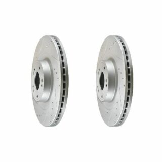Front Cross Drilled Slotted Coated Performance Brake Rotor Set of 2