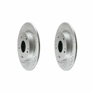 Rear Cross Drilled Slotted Coated Performance Brake Rotor Set of 2