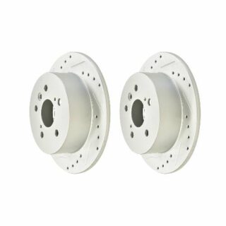 Rear Cross Drilled Slotted Coated Performance Brake Rotor Set of 2