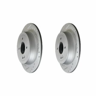 Rear Cross Drilled Slotted Coated Performance Brake Rotor Set of 2