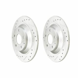 Rear Cross Drilled Slotted Coated Performance Brake Rotor Set of 2