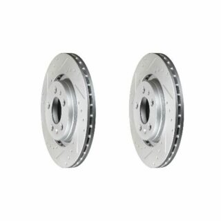 Front Cross Drilled Slotted Coated Performance Brake Rotor Set of 2
