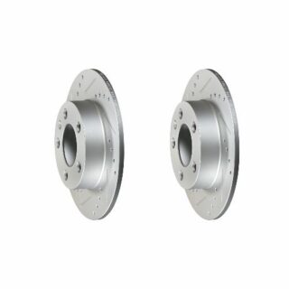 Rear Cross Drilled Slotted Coated Performance Brake Rotor Set of 2