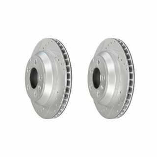 Rear Cross Drilled Slotted Coated Performance Brake Rotor Set of 2