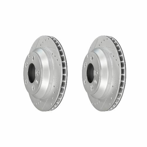 Rear Cross Drilled Slotted Coated Performance Brake Rotor Set of 2
