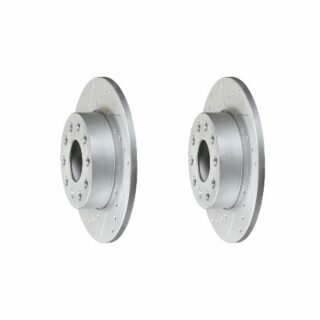 Rear Cross Drilled Slotted Coated Performance Brake Rotor Set of 2