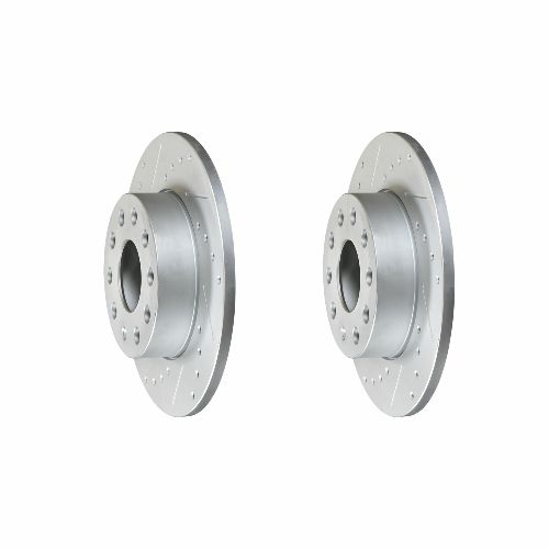 Rear Cross Drilled Slotted Coated Performance Brake Rotor Set of 2