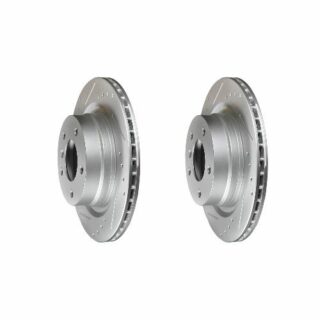Rear Cross Drilled Slotted Coated Performance Brake Rotor Set of 2